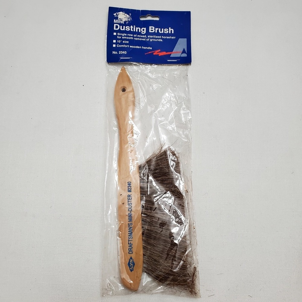 Alvin Mini Dusting Brush No#2340 Horsehair Draftsman Brush 10" Wooden Handle NEW